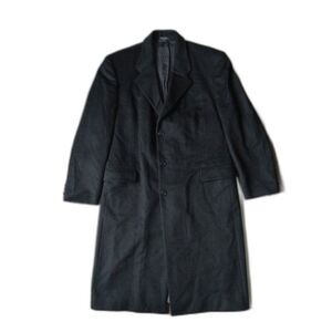 Petrocelli Black Wool and Cashmere Blend Long Lined Winter Coat Men's Size L44